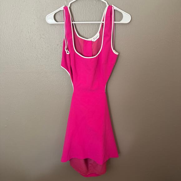 AMANDA UPRICHARD Beeba Dress Hot Pink and White Mini Size Medium - Picture 1 of 7